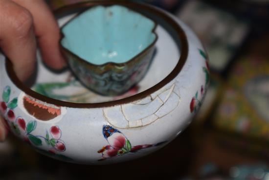 A group of Chinese Canton enamel polychrome wares